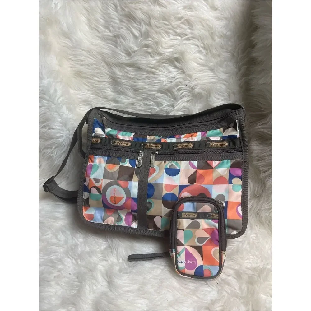 LeSportsac  Multicolor Geometric pattern Nylon Crossbody with Wristlet
